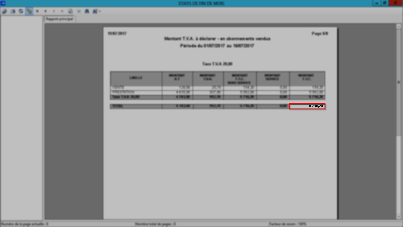 Calculer la T.V.A. avec les bons cadeaux dans la fin de mois Dixisoft