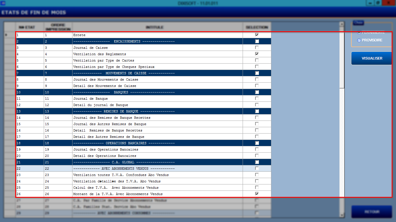 Calculer la T.V.A. avec les bons cadeaux dans la fin de mois Dixisoft